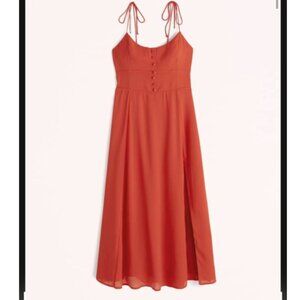 Abercrombie Tie-Strap Corset Midi Dress